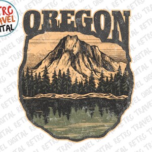 Vintage Oregon Sublimation Design, Crater Lake Retro,Vintage,Distressed,Grunge,Retro Stripe Circle,Digital Download,PNG,Clip Art