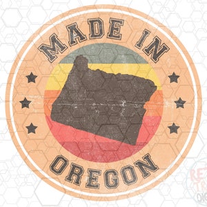 Vintage Oregon Sublimation Design, Retro,Vintage,Distressed,Grunge,Retro Stripe Circle,Digital Download,PNG,Clip Art