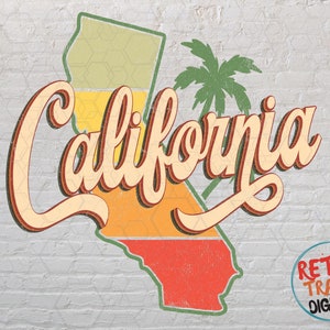 California Sublimation, Retro, Vintage, Distressed, Grunge, Retro Stripe Circle, Digital Download, PNG, Clip Art