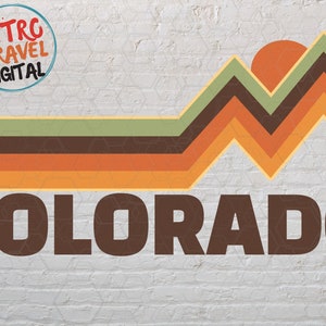 Vintage Colorado Sublimation Design, Retro, Vintage, Distressed, Grunge,Retro Stripe Circle,Digital Download,PNG,Clip Art