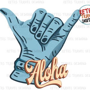 Vintage Summer Hawaii Aloha Sublimation Design, Retro, Vintage, Distressed, Grunge, Retro Stripe Circle, Digital Download, PNG, Clip Art