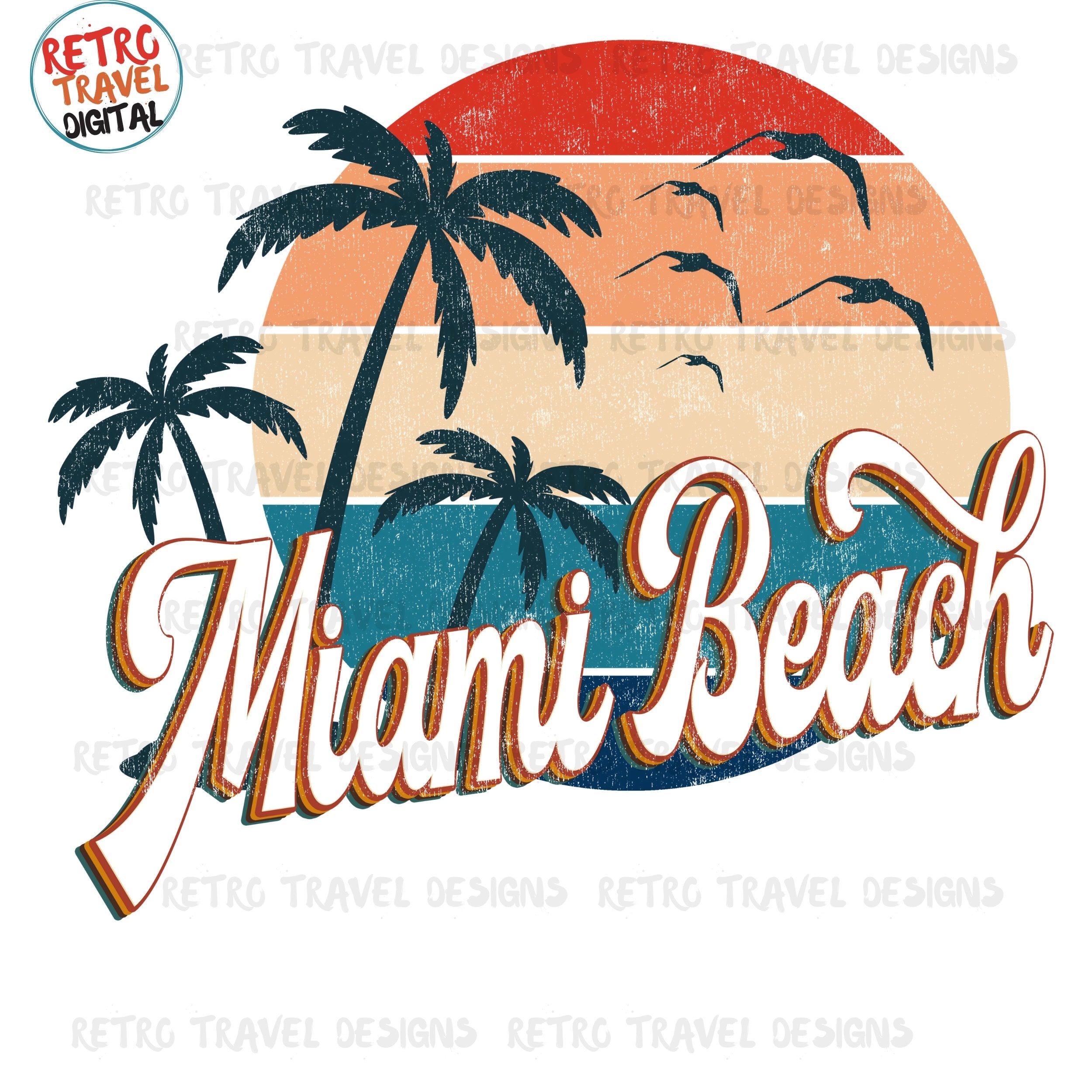 Summer time miami beach florida design Royalty Free Vector