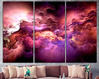 Purple abstract art Cloud art canvas print Abstract wall art