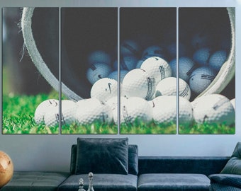 Golf balls painting Large canvas art Golf art print