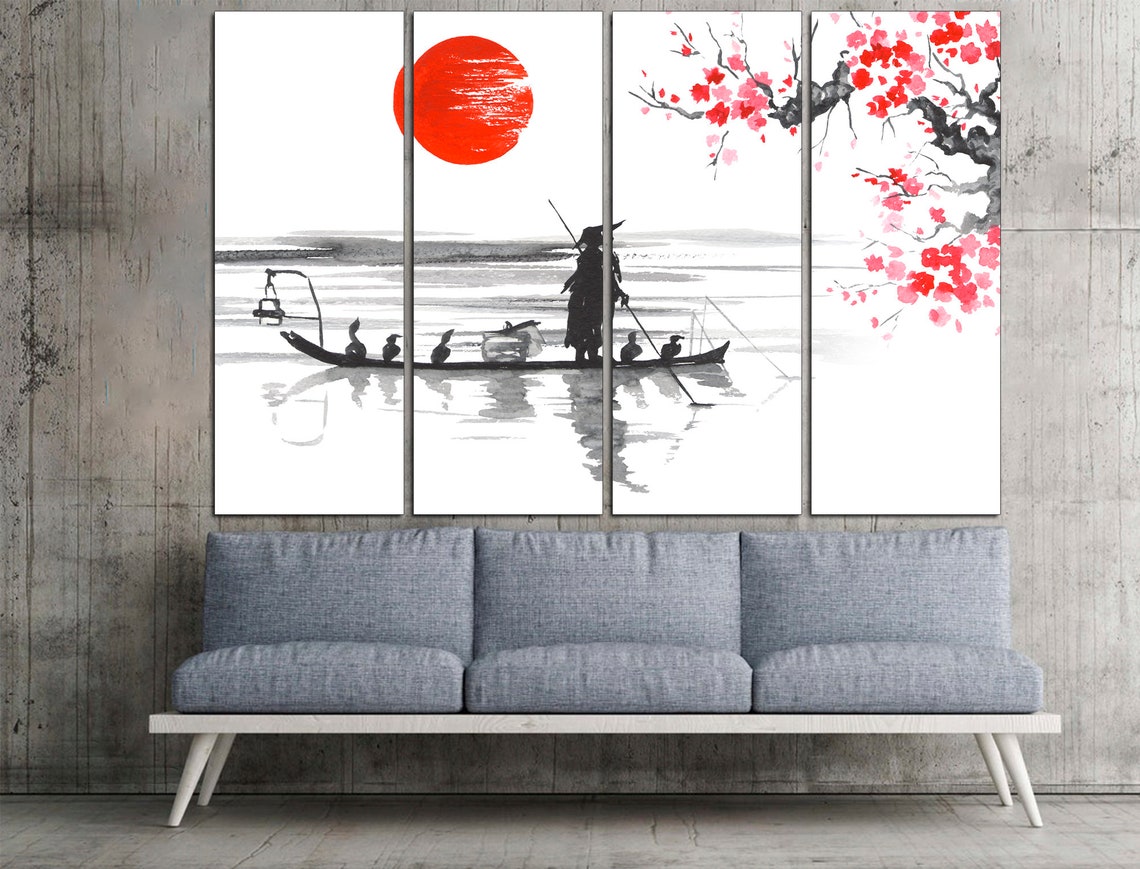 Japanese Canvas Art Wall Decor Print Japanese Abstract Ethnic Etsy UK