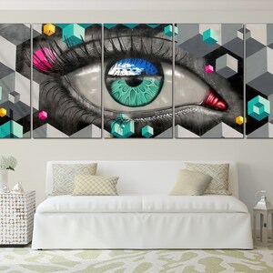 Graffiti eye art decor Contemporary canvas art Graffiti art print