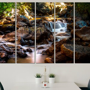 Stone Waterfall Art Landscape Prints Nature Canvas Art - Etsy