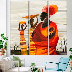 African canvas art African woman print African wall art Black woman print African home decor Large canvas art African art decor Ethnic art