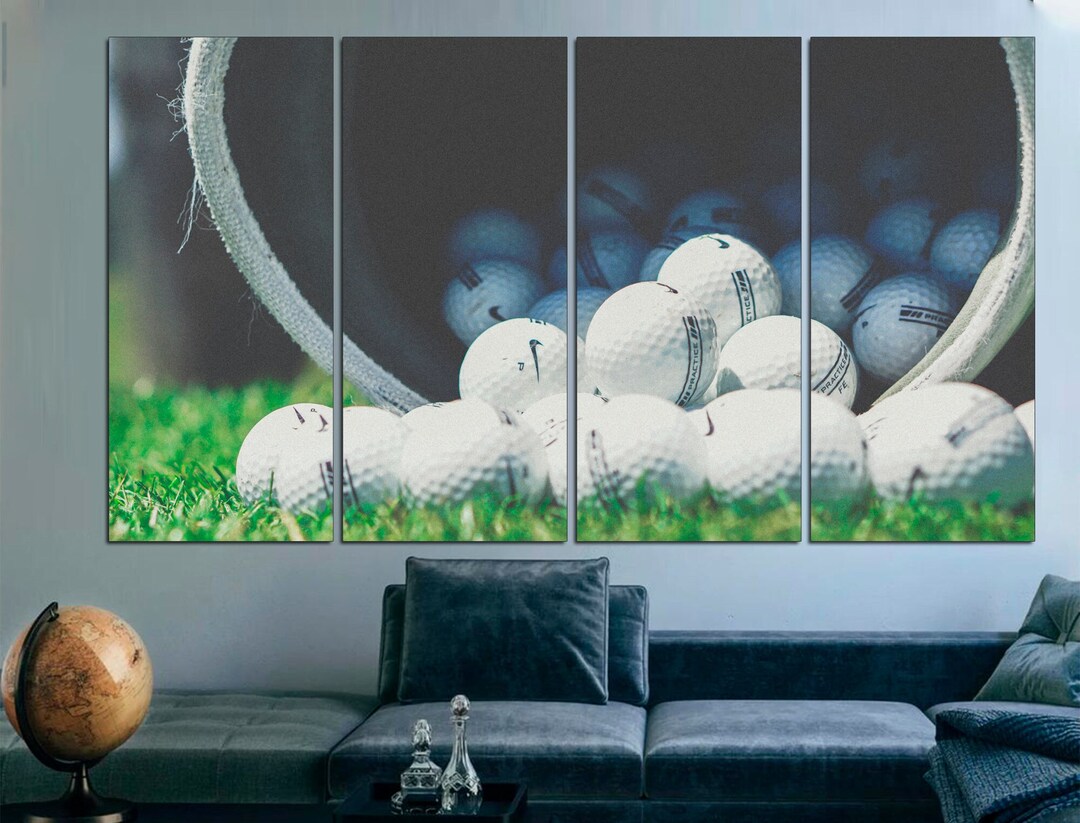 Golf Balls Painting Large Canvas Art Golf Art Print - Etsy