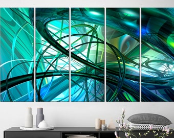 Green abstract art 3d art canvas Abstract wall art