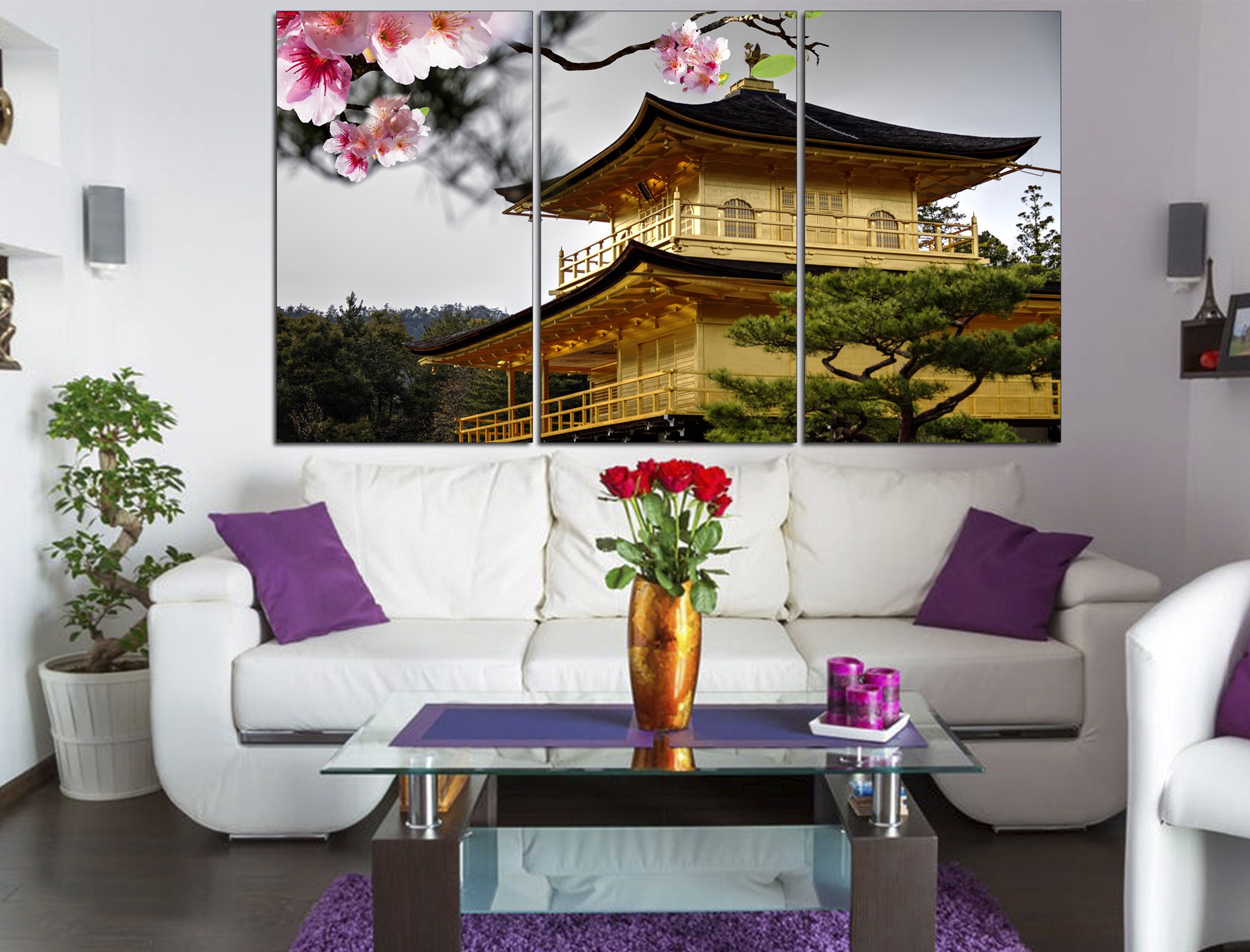 Japanese wall art Landscape prints Asian decor Large canvas - Etsy.de