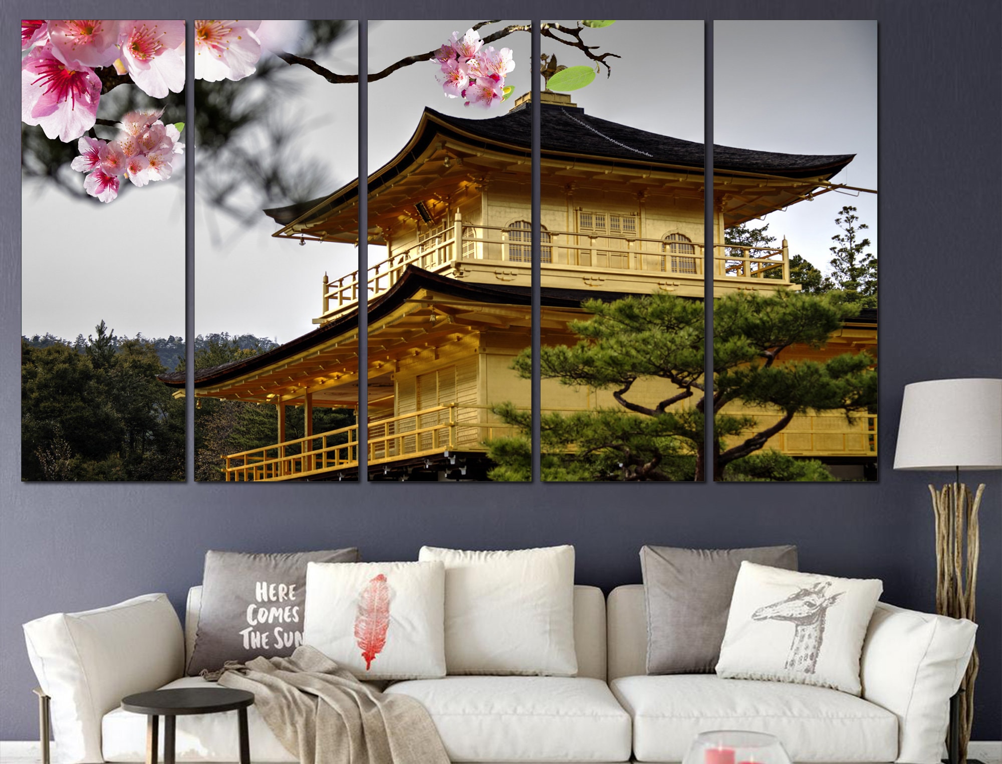 Japanese wall art Landscape prints Asian decor Large canvas Etsy.de