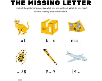 pre k 5 worksheets Find the Missing Letter Worksheet