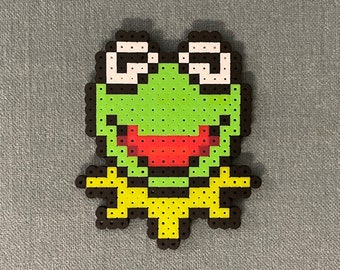 Frog Rainbow Connection Puppet Magnet Perler Bead Art
