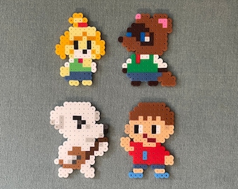 Animal Crossing Villager, Isabelle, Tom Nook, Slider New Leaf Horizons  ACNH Nintendo Magnet Perler Bead Art