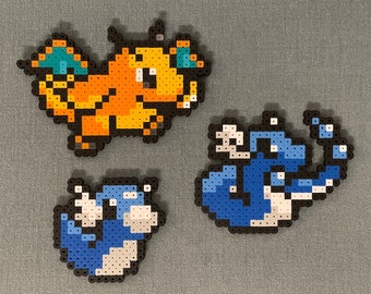 Dragon Mons #147 #148 #149 Dragon-type Magnet Perler Bead Art