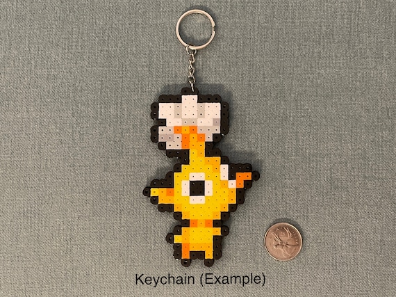 Red, Blue, and Yellow Pikmin Nintendo Magnet Keychain Perler Bead