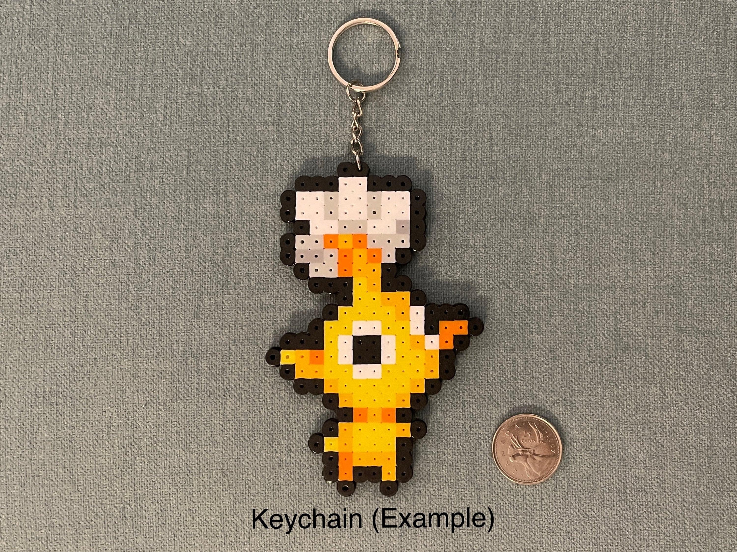 Red, Blue, and Yellow Plant Creature Magnet Keychain Perler Bead