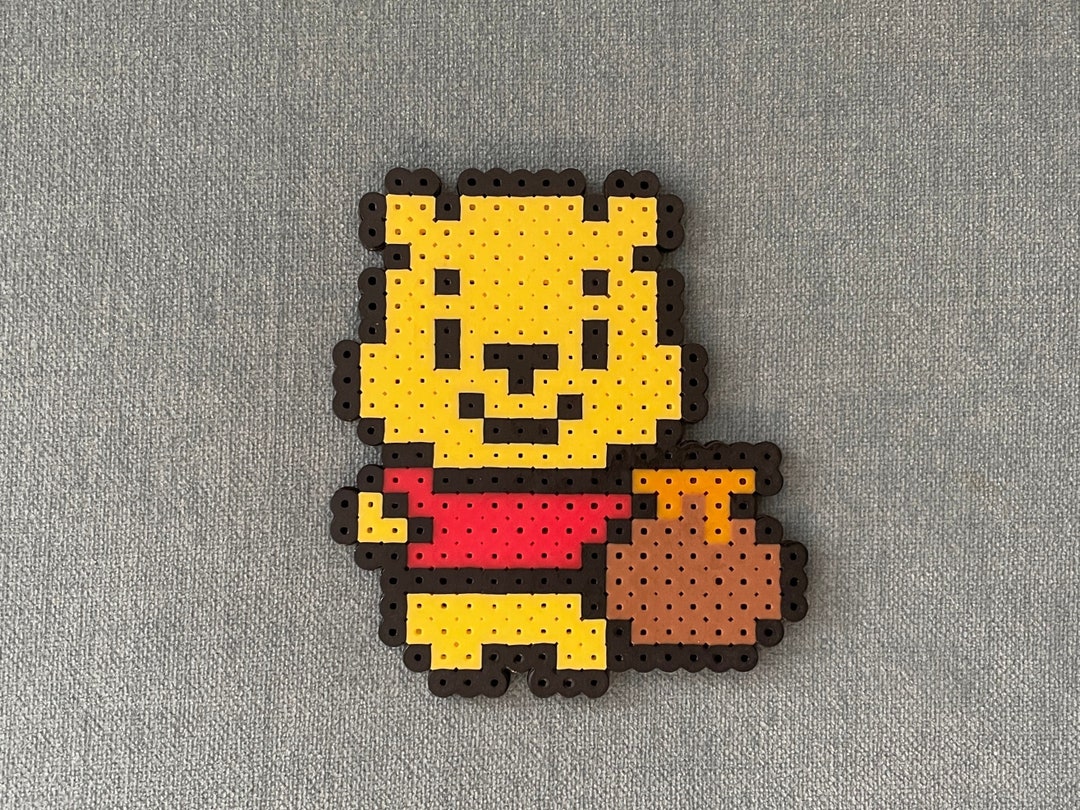 Winnie the Pooh With a Honey Pot Bear Chibi Cute Perler Bead Art Etsy