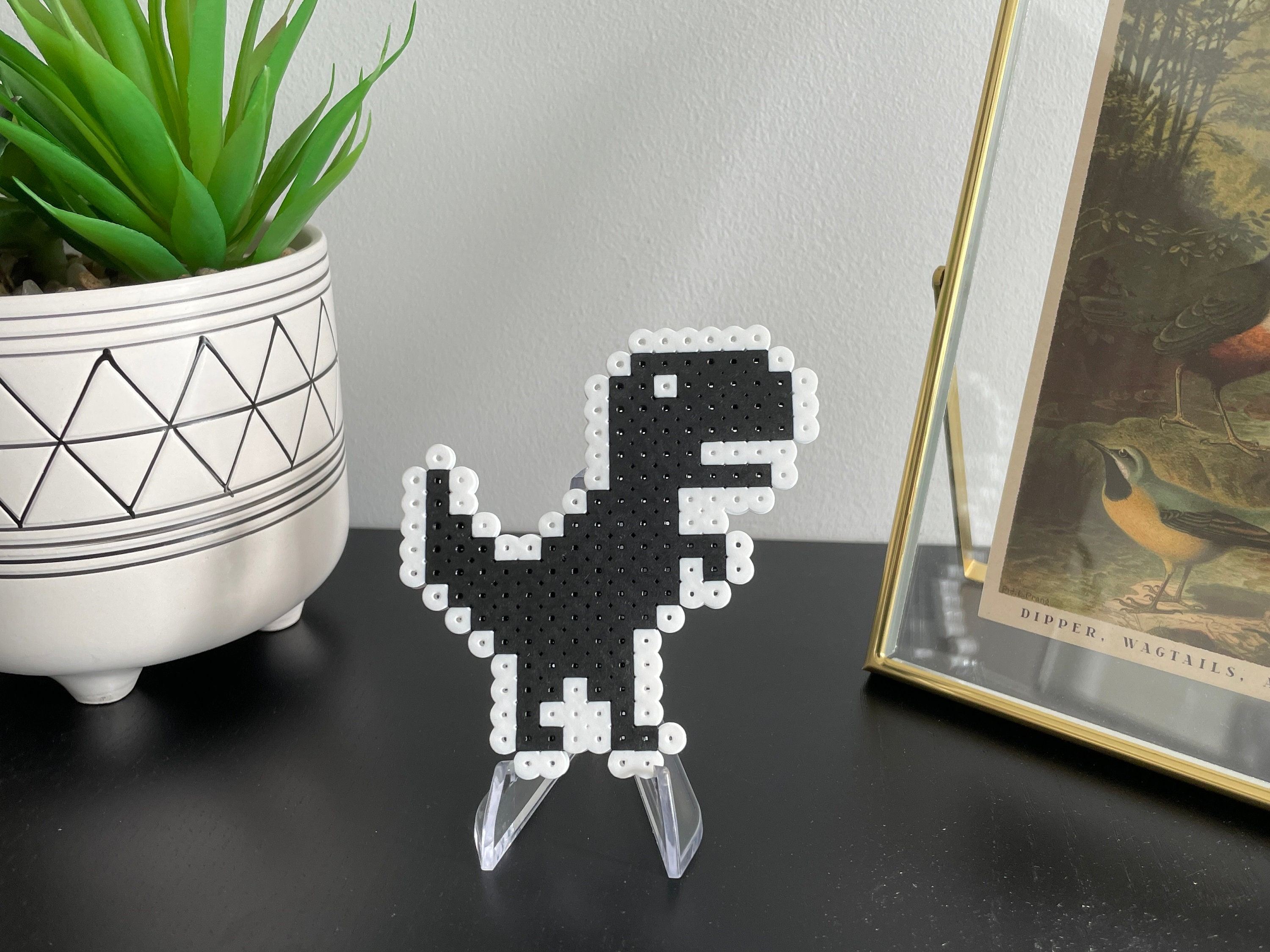 Dinosaur Game T-rex Google Chrome No Internet Browser Game Magnet Perler  Bead Art 