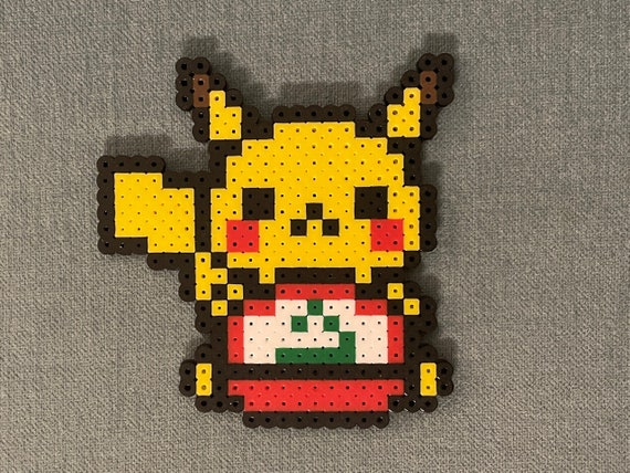 Pikachu Pokemon Ash's Cap Chibi Nintendo Magnet Perler Bead Art