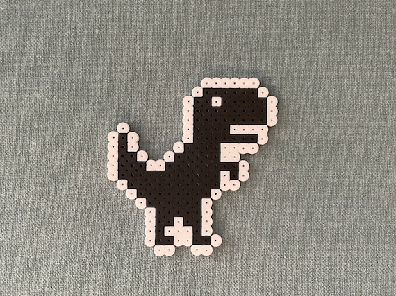 T-rex Run Pixel Art Magnet Offline Dino 8 Bit Chrome -   Perler beads  designs, Pearl beads pattern, Easy perler beads ideas