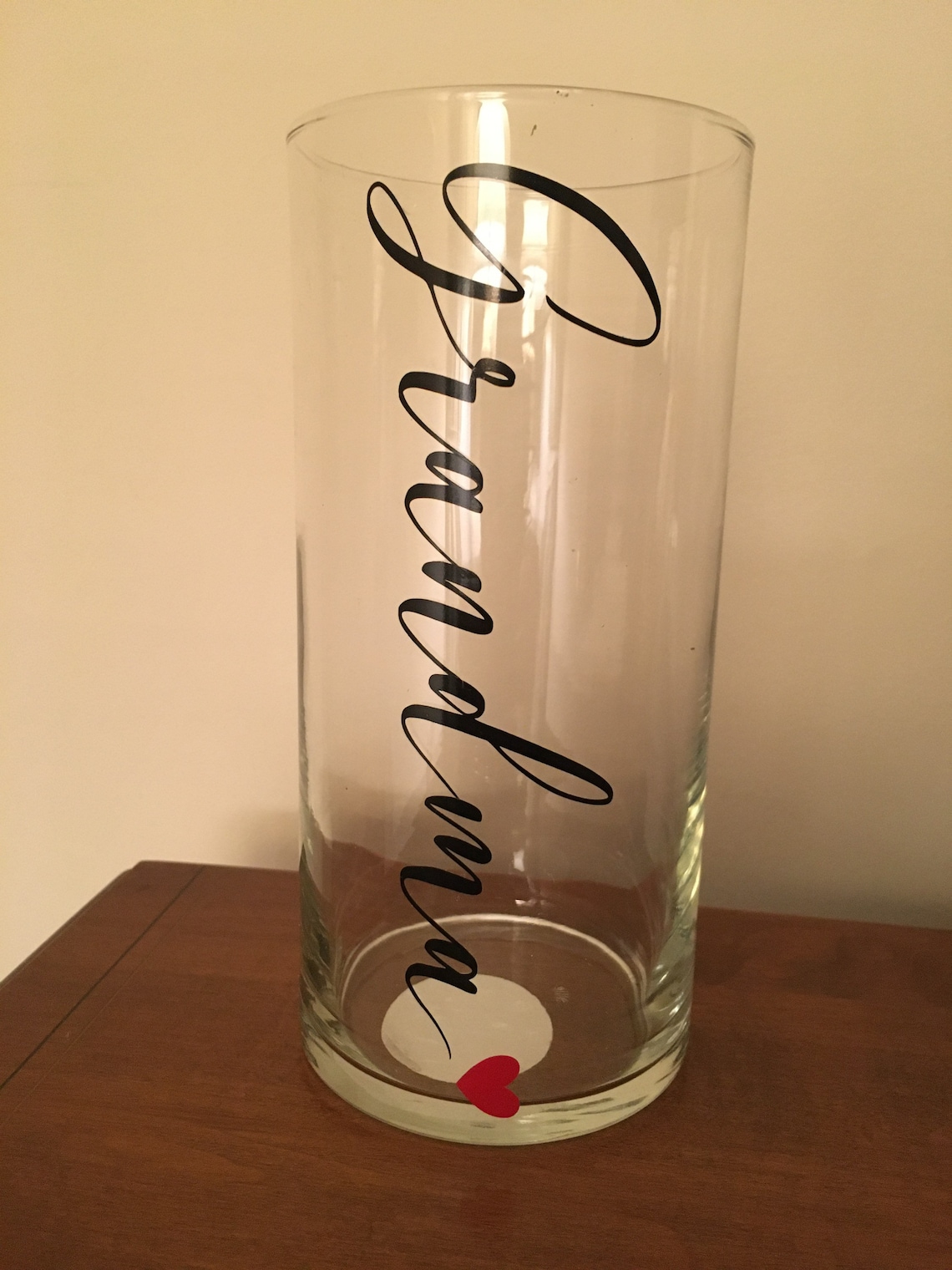 Personalized Glass Cylindrical Flower Vase Perfect Birthday Etsy UK