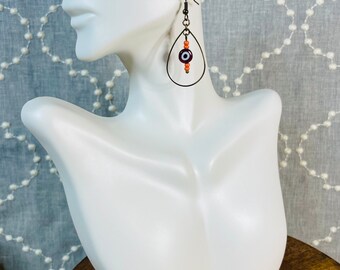 Glass & Metal Evil Eye Earrings