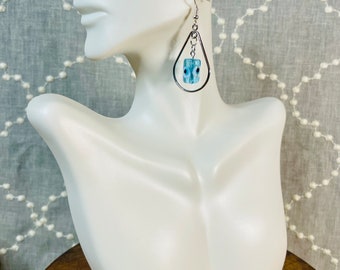 Glass & Metal Evil Eye Earrings
