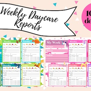 Weekly Daycare Reports for Infants, toddlers or preschoolers