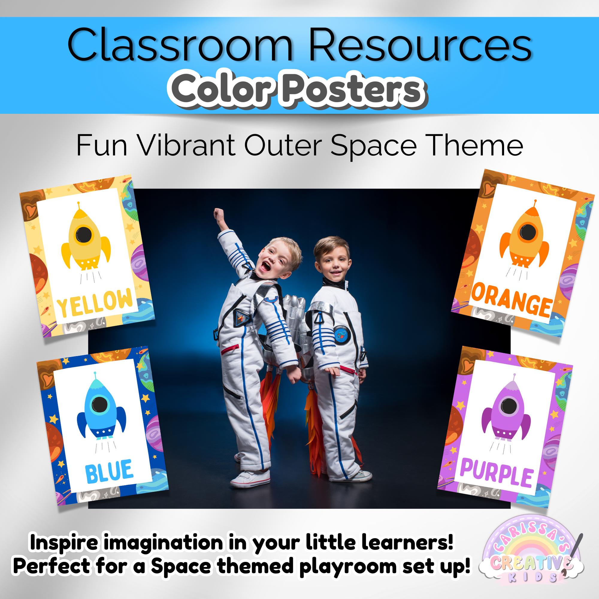 Outer Space Color Posters Classroom Decor | Preschool Daycare Posters ...