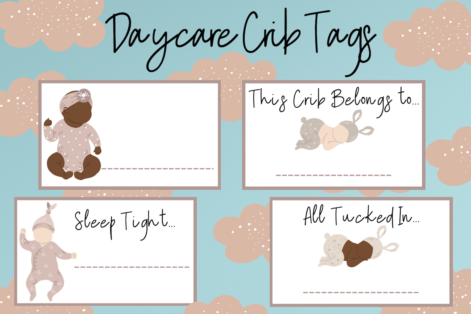 Daycare Crib Name Tags Name Tags for Nursery Preschool Etsy Hong Kong