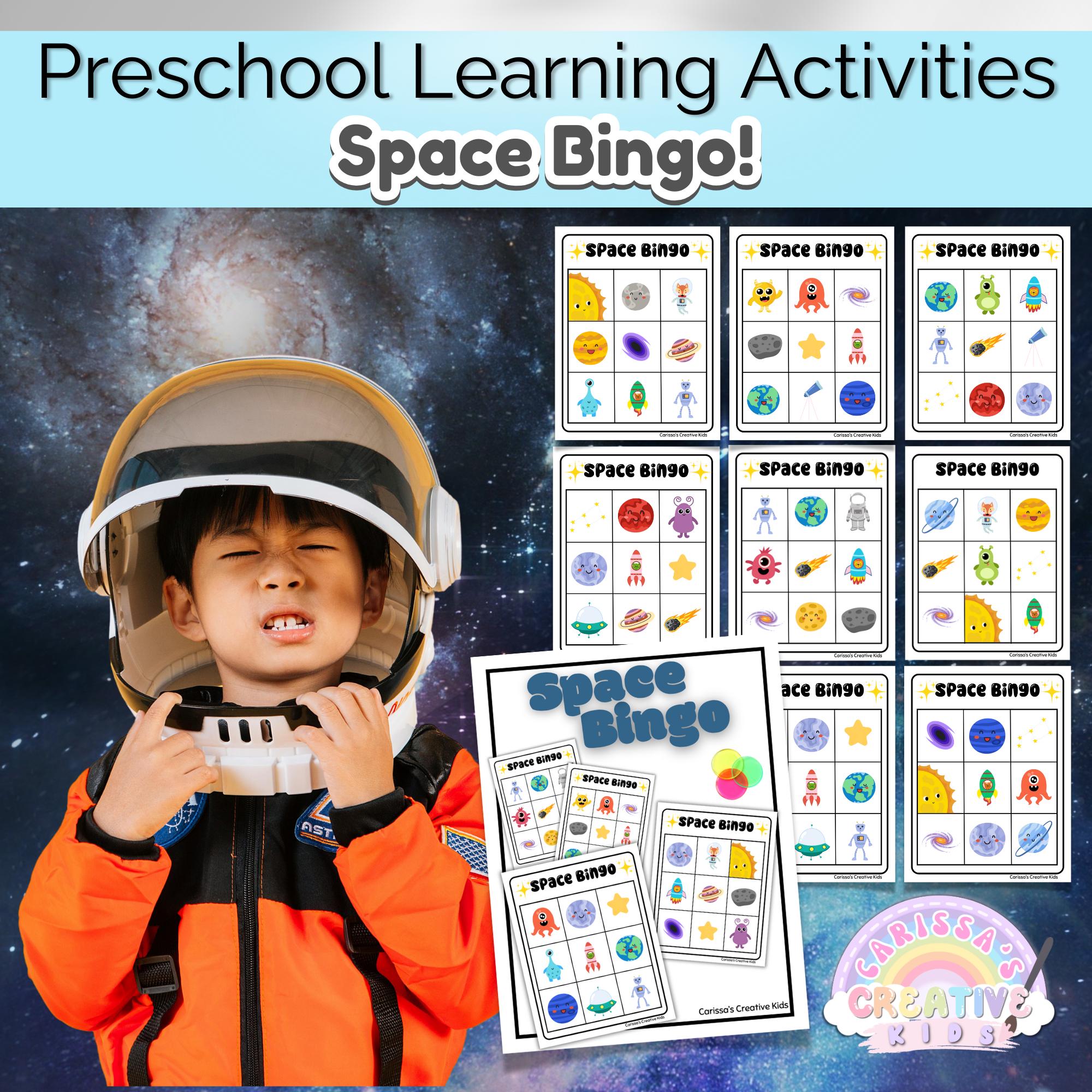 Preschool Outer Space Bingo Game! Practice Fine Motor Skills in a ...