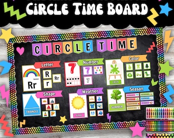 Daycare Circle Time Board | Preschool Focus Wall | Homeschool Bulletin Board Kit | Circle Time Activities and Games | Daycare Nursery Decor