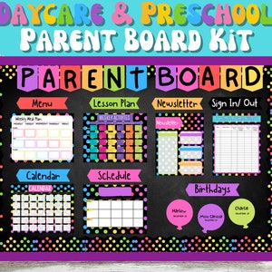 Daycare Parent Board Childcare Information Bulletin Board Templates Home Daycare Greeting Board Daycare Organization image 1