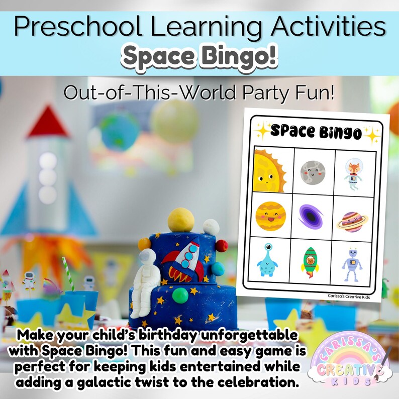 Preschool Outer Space Bingo Game! Practice Fine Motor Skills in a ...