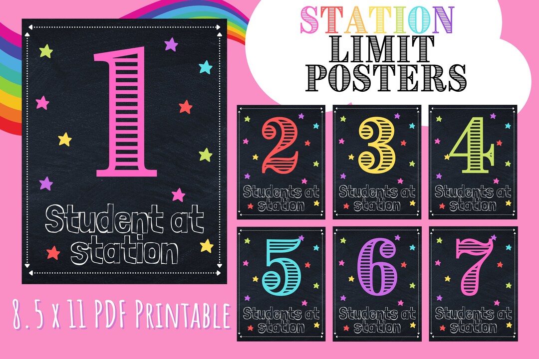 Classroom Station Limit Signs Station Posters Students at Station Limit