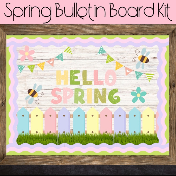 Kit de tableau d'affichage Hello Spring | Décor de salle de classe | Garderie | Préscolaire | Garde d'enfants | Kit de tableau d'affichage du printemps pour votre classe !