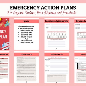 Emergency Action Plans | Home daycare, Daycare Center, Childcare, Preschool | Be Safety Prepared in your Childcare Center | 33 Editable PDF