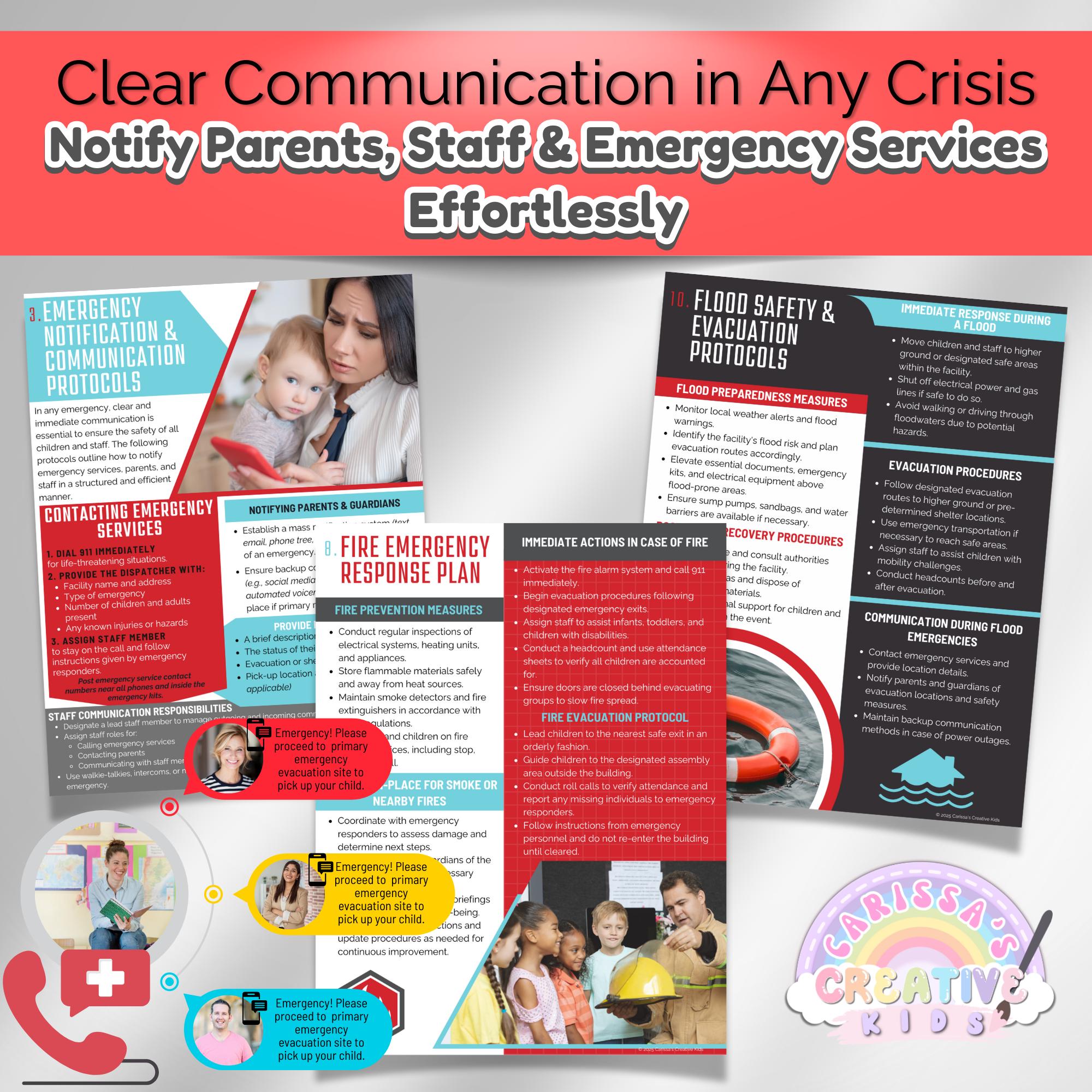 Daycare Emergency Plan | Editable Emergency Action Plan and Evacuation ...