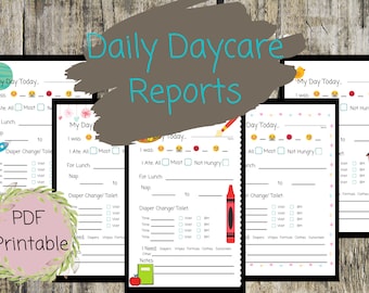 Daily Daycare Reports for Infants, toddlers or preschoolers