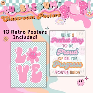 Retro Groovy Classroom Decor Posters | Bubblegum Classroom Theme ...