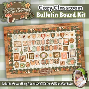 Cozy Cottage Classroom Printable Bulletin Board Kit | Cottagecore Daycare Classroom | Calming Vintage | Natural Whimsical Woodland Animals