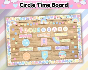 Circle Time Board | Pastel Weekly Focus Board for Preschool & Daycare | Printable Bulletin Kit | Early Learning Visuals