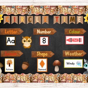 Tablero de tiempo en círculo / Aprendizaje en guardería / Preescolar / Educación en el hogar / Tablero de enfoque /Actividades en tiempo en círculo / Aprendizaje temprano / ABC&#39;s 123&#39;s