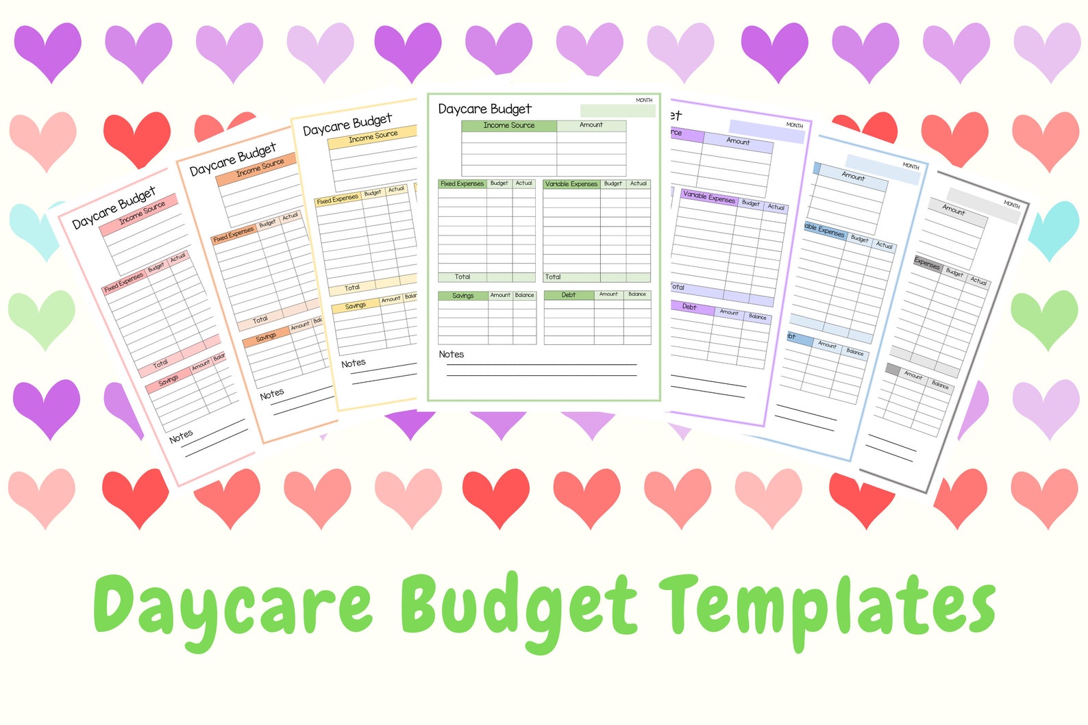 Daycare Budget Template Etsy