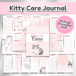 Notizbuch mit Katzenmotiv | Katzen Pflege Planer & Tracker | Neue Kitten Checkliste | Tier Journal für Katzen Mamis | Katzenliebhaber | Tiersitter Notizen | Vet