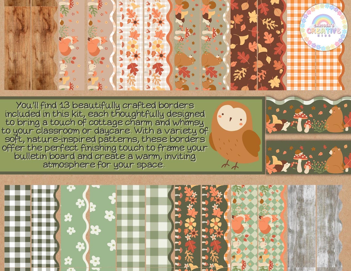 Cottage Inspired Bulletin Board Borders | Cozy Cottage Classroom Decor ...