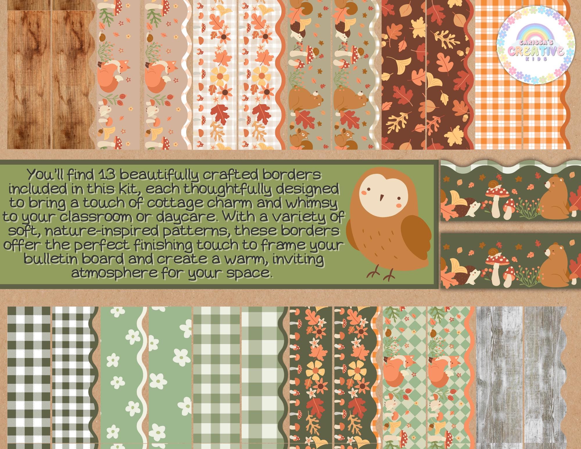 Cottage Inspired Bulletin Board Borders | Cozy Cottage Classroom Decor ...