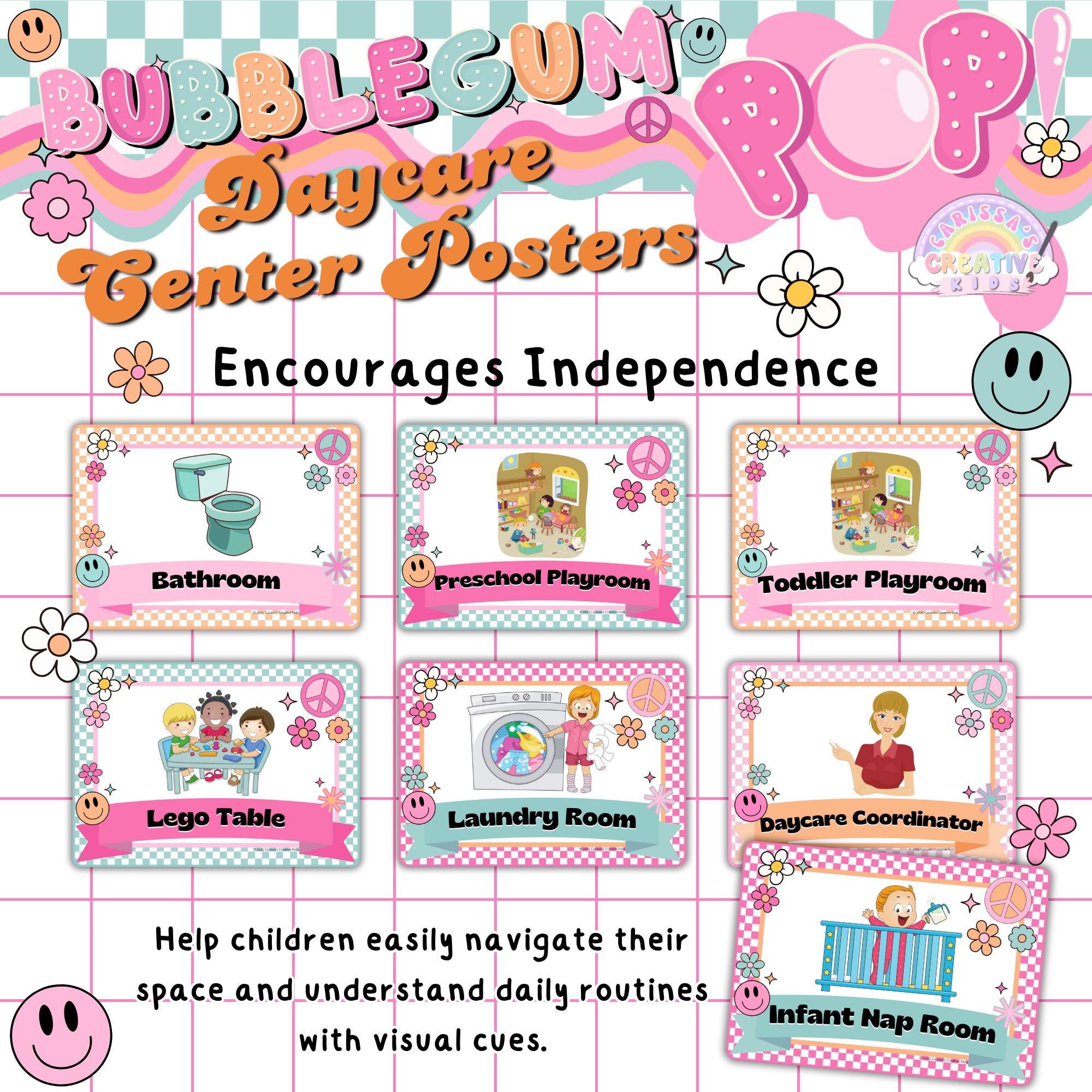 Daycare Classroom Center Signs Editable Posters | Preschool Center ...